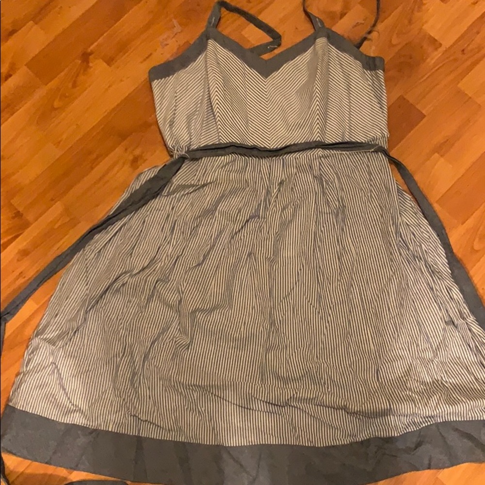 striped jean dress